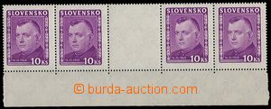 24567 - 1945 Alb.125S, Tiso 10 Koruna, 4-stamp gutter., c.v.. 550SKK