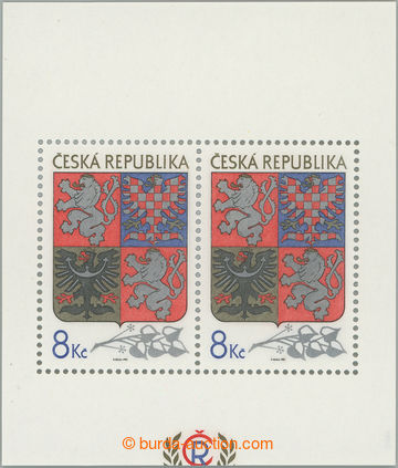 245688 - 1993 Pof.A10 VV, aršík Velký státní znak 8Kč, odlišn�