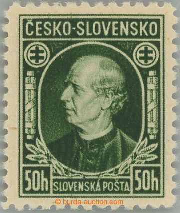 245783 - 1939 Sy.NZ23B, Hlinka 50h zelená ČESKO-SLOVENSKO, bez pře