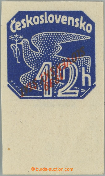 245806 - 1939 Sy.NV6 Pp, overprint 12h blue with lower margin, invert