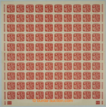 245834 - 1945 COUNTER SHEET / Pof.NV24, Newspaper stamp 10h red, comp