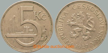 245855 - 1927  ČSR I. / 5 koruna 1927; drobné rysky, nepatrné skvr