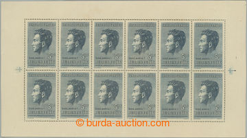 245964 - 1951 Pof.PL574, Fučík 5Kčs, 12-blok, normální perforač