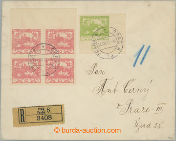 246024 - 1918 FDC / 1. DEN VYDÁNÍ  hradčanských známek, R-dopis 