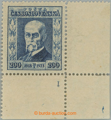 246094 - 1923 Pof.178 DČ, Jubilejní 200h modrá, pravý dolní roho