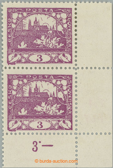 246109 -  Pof.2D RE, 3h violet, right the bottom corner vertical pair
