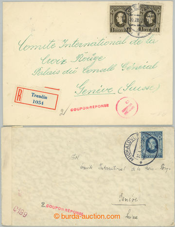 246152 - 1943 NECENZUROVAT - Nc, COUPON - REPONSE / sestava 2ks dopis