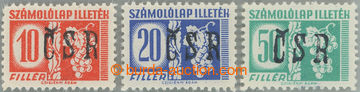 246289 - 1944 MUKAČEVO / kat. Majer M37-M39, vinné poplatkové zn.,