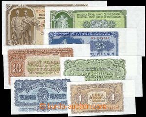 24634 - 1953 ČSSR bankovky hodnoty 1, 3, 5, 10, 25, 50, 100Kčs, n.