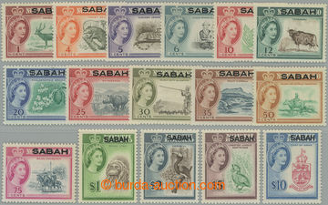 246465 - 1964-1965 SG.408-423, Alžběta II. - Fauna 1c - $10; komple