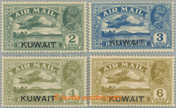 246496 - 1933-1934 SG.31-34, Indian air-mail 2A - 6A with overprint K