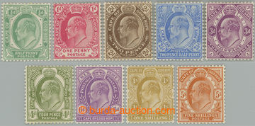 246528 - 1902-1904 SG.70-78, Edward VII. ½P - 5Sh; complete set, hin