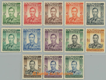 246572 - 1937 SG.40-52, George VI. ½P - 5Sh; complete set hinged, c.