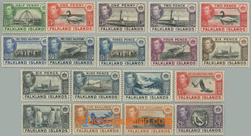 246591 - 1938-1950 SG.146-163, George VI. - Motives ½d - £1; comple