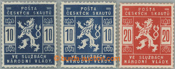 246697 - 1918 Pof.SK1-SK2, Skautské 10h modrá (2 odstíny) a 20h č
