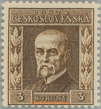 246833 - 1925 Pof.196II P7, Gravure 3CZK brown, type II., wmk P7; min