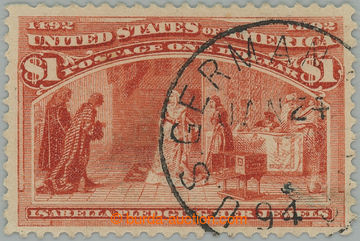 246858 - 1894 Sc.241, Kolumbus $1 lososová s DR U.S. GERMAN SEA JAN.