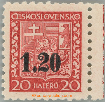 247109 - 1938 ASCH / Mi.3, přetisková Znak 1,20Kč/20h, pravý kraj