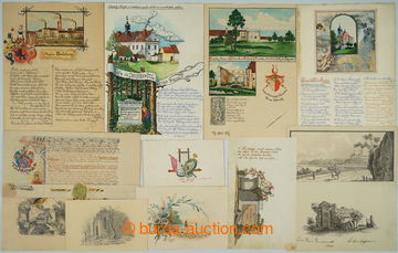 247111 - 1809-1905 [SBÍRKY]  RUČNĚ MALOVANÉ DOPISY / sestava 30ks