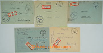 247139 - 1938-1943 5 Reg letters, various CDS FIELD-POST, circular mi