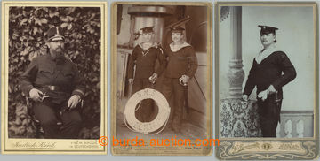 247154 - 1903 [SBÍRKY]  UNIFORMY / sestava 3ks kabinetních fotograf