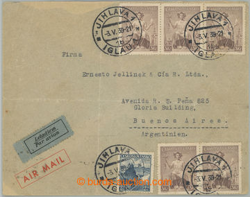 247160 - 1939 Let-dopis zaslaný do Argentiny, vyfr. předběžnými 