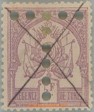 247247 - 1897 Yv.8A, doplatní Znak 5Fr fialová s perforací T a typ