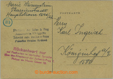 247316 - 1944 GHETTO TERESIENSTADT - PROTECTORATE / PC dated on rever