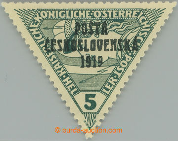247322 -  Pof.56, Triangle 5h green, overprint III. type, printing on
