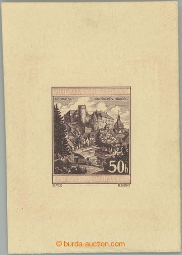 247331 - 1940 PLATE PROOF  Pof.41, Jindřichův Hradec 50h, print ned