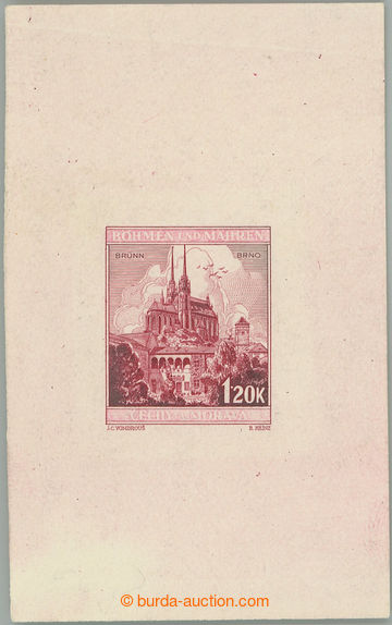 247332 - 1940 PLATE PROOF  Pof.43, Brno 1,20 Koruna, print nedohotove