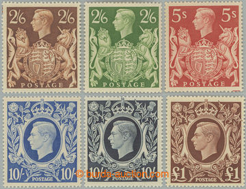 247389 - 1939-148 SG.476-478c, George VI. 2Sh6P - £1; cheap 2Sh6P gr