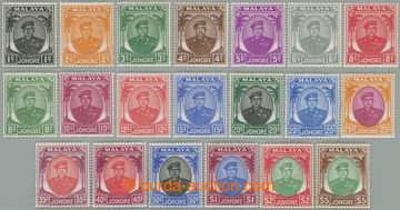 247410 - 1949-1958 SG.133-147, Sultán Ismail 1c - £5; dlouhá séri