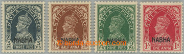 247436 - 1941-1945 SG.95-98, Jiří VI. 3P - 1A s přetiskem NABHA; k