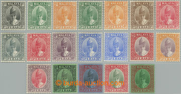 247516 - 1938-1941 SG.103-121, Sultan Iskandar 1c - $5; complete long