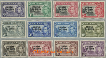 247556 - 1952 SG.1-12, Jiří VI. přetisky TRISTAN DA CUNHA na St. H