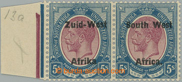 247773 - 1923 SG.13a, pair George V. 5Sh left WITHOUT DOT AFTER AFRIC