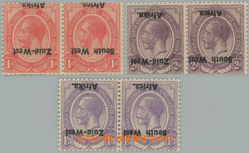 247774 - 1923 SG.2a, 3a, 8a, George 1P, 2P, 1Sh3P, with INVERTED over