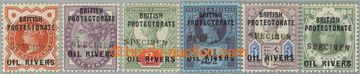 247789 - 1892 SG.1-6, overprint Victoria ½P - 1Sh SPECIMEN; very fin