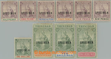 247815 - 1896-1906 SG.114-124, Britannia ½P - £1, Specimen; dv, pat