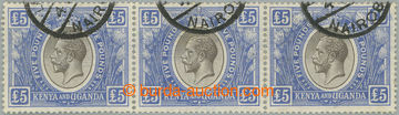 247845 - 1922 SG.99, horizontal strip of 3 George V. £5 black and bl