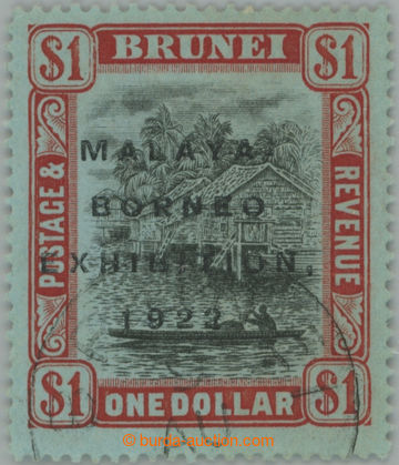 247853 - 1922 SG.59c, Brunei River $1 s přetiskem MALAYA BORNEO EXHI