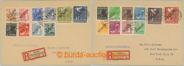 247860 - 1948 Mi.1-20, complete set 2Pfg - 5M on two Reg letters from