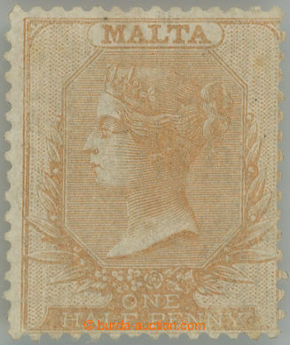 247870 - 1860 SG.3a, Victoria ½P pale buff, on thin hard white paper