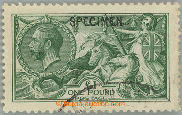 247876 - 1913 SG.403s, Jiří V. £1 zelená s přetiskem SPECIMEN a 