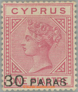 247905 - 1882 SG.24, Viktorie 1Pia rose s přetiskem 30 PARAS; bezvad