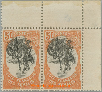 247958 - 1903 Mi.65, NAtive motive 5Fr red-orange, horiz. corner Pr w