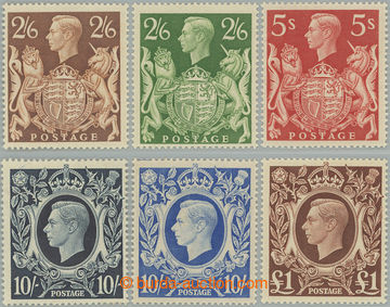 248105 - 1939-1948 SG.476-478c, Jiří VI. 2Sh6P - £1; svěží, kom