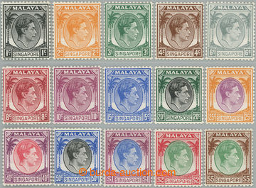 248116 - 1948-1952 SG.1-15, Jiří VI. 1c - $5, kompletní řada 15 z