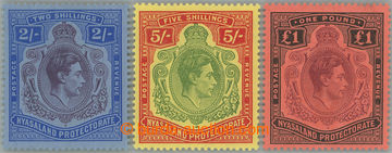 248125 - 1938-1944 SG.139, 141, 143, Jiří VI. 2Sh, 5Sh a £1; hodno